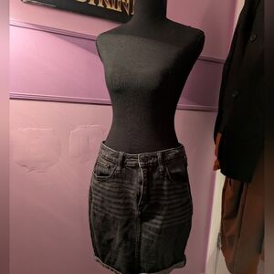 Universal Thread Black Washed Denim Mini Skirt